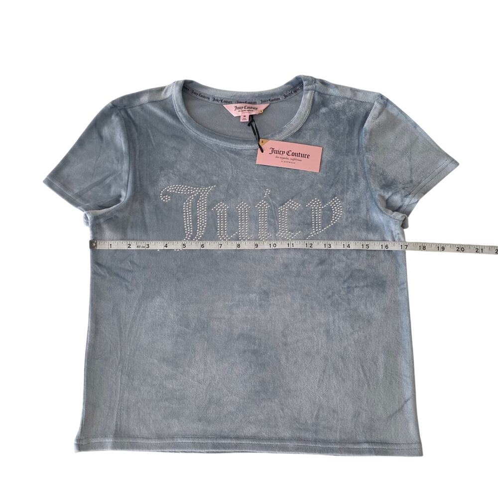 NWT Juicy Couture Blue 2 Piece Velvet Shirt and Pants Lounge Set, Y2K - Picture 6 of 15
